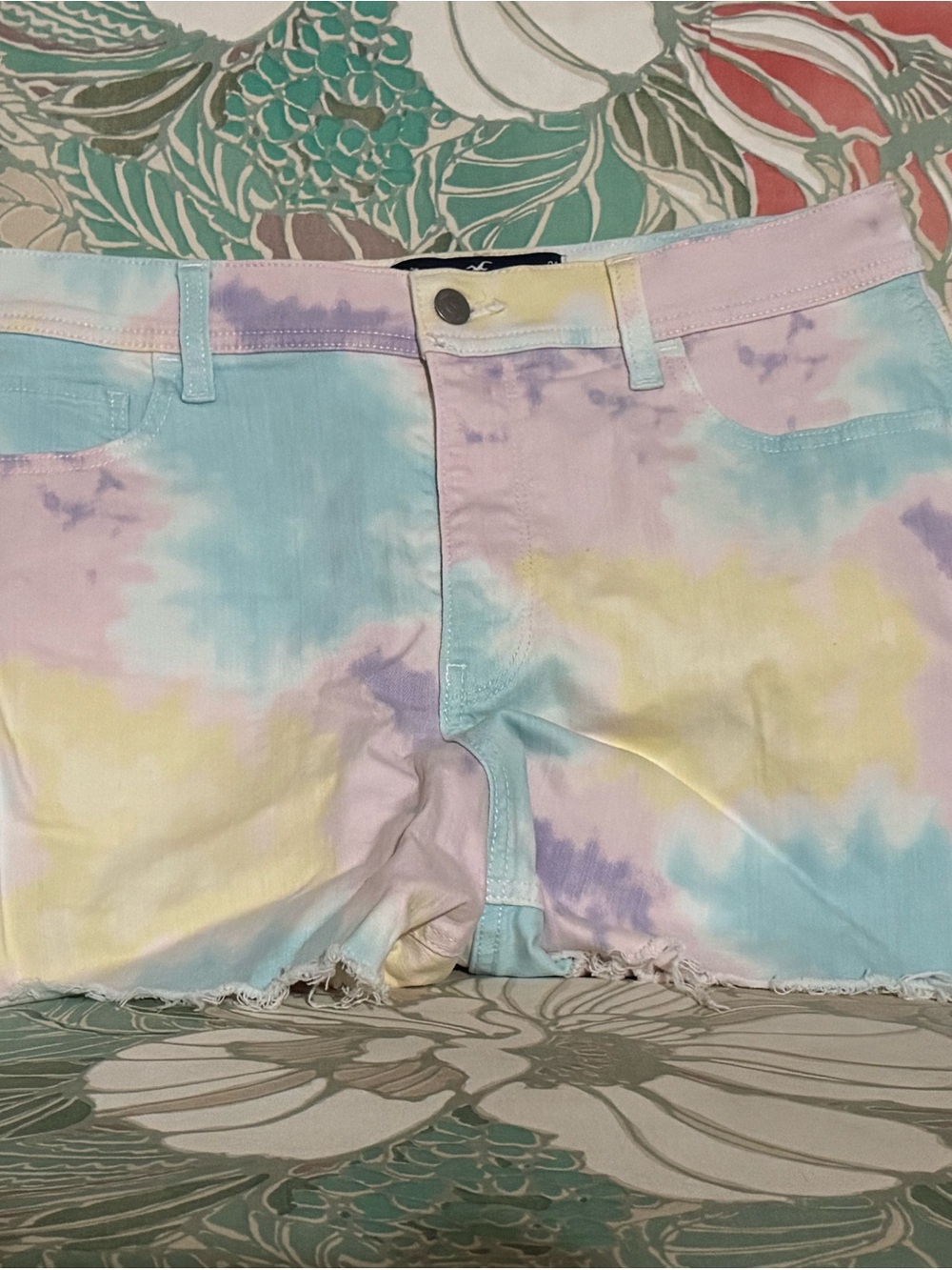 Hollister Pastel Tie-Dye Denim Shorts